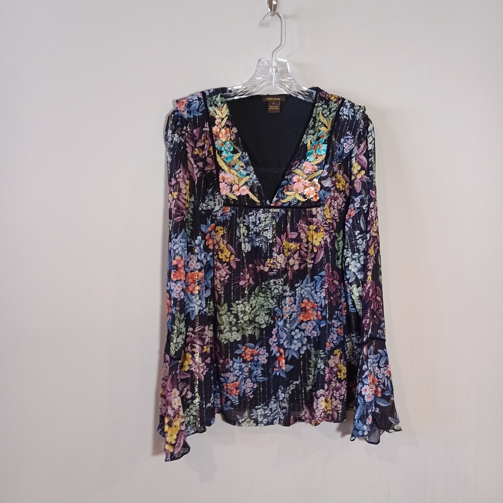 Vineet Bahl Anthropologie Vivienne Embroidered Top Size L - Picture 2 of 7